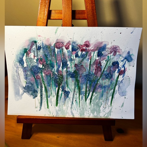 Hand painted watercolour abstract flowers. - Picture 1 of 1